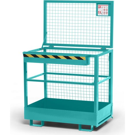 R+R Industrietechnik Arbeitskorb Typ RAK 1200x800x1910mm RAL5018 Türkisblau