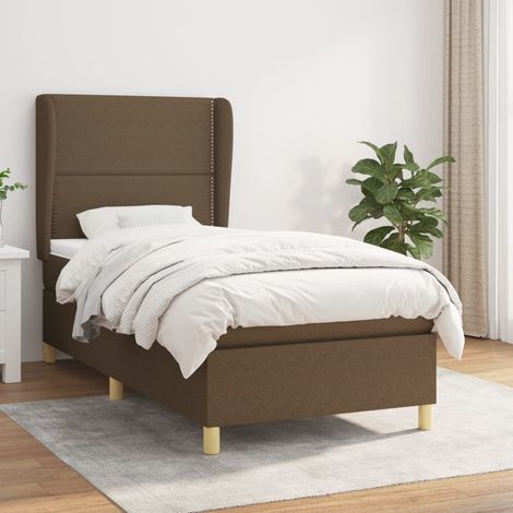 Boxspringbett mit Matratze Dunkelbraun 100x200 cm Stoff vidaXL (1/5)