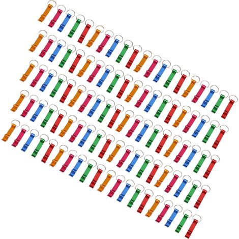 100 porte-clés ouvre-bouteilles, ouvre-boîtes colorés en alliage d'aluminium, porte-clés, ouvre-bouteilles de poche à griffe pour boissons gazeuses (1/5)