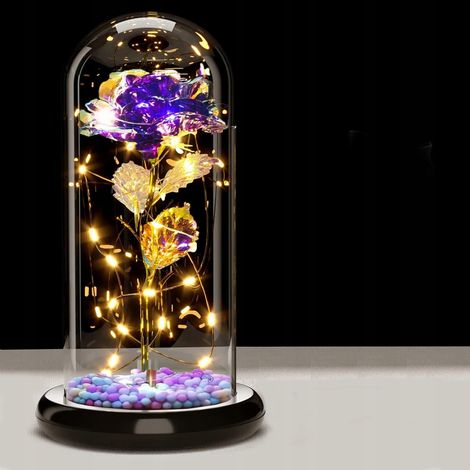 Ewige Rose im Glas, leuchtende LED, Geschenkidee - Farbenmix142CHABROWY