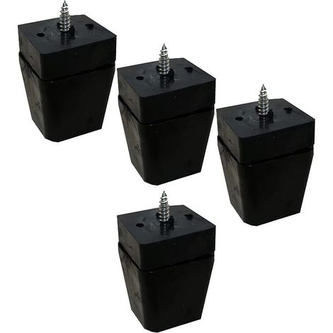 Almohadillas antideslizantes de 30-40 mm para patas de muebles, sillas, sofás, mesas y suelos de madera. Reducen el ruido. 4 piezas (negras). (1/3)