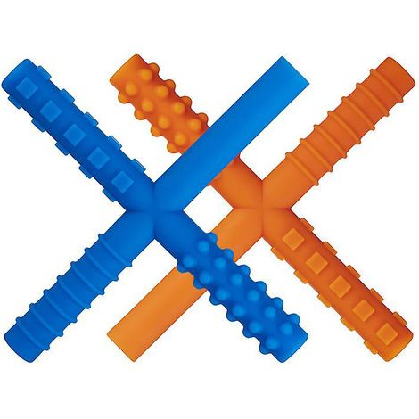 lot De 2 Pices (bleu, Orange) Barre Molaire En Forme De X Pour Enfants Autistes, Enfants Ayant Des Besoins Spciaux - Tube Mcher, Moteur Mcher Pa (1/5)