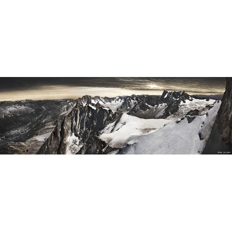 Tableau sur toile vallée de Chamonix 30x97 cm - Impression sur Toile Murale Décorative - Image imprimée en HD sur Toile - Toile sur Châssis en Bois FSC - Fabriqué en France (1/4)