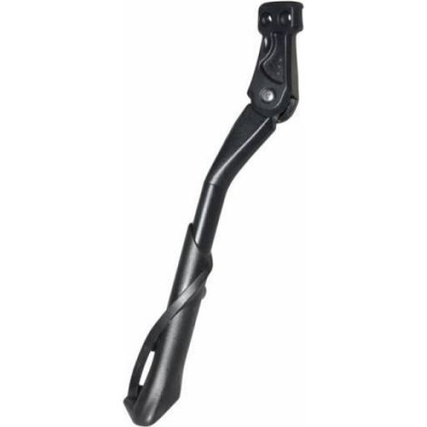 Béquille Vélo Arrière - Réglable 24-28 Pouces - Fixation 2 Vis - Entraxe Base 18 mm - Aluminium Noir