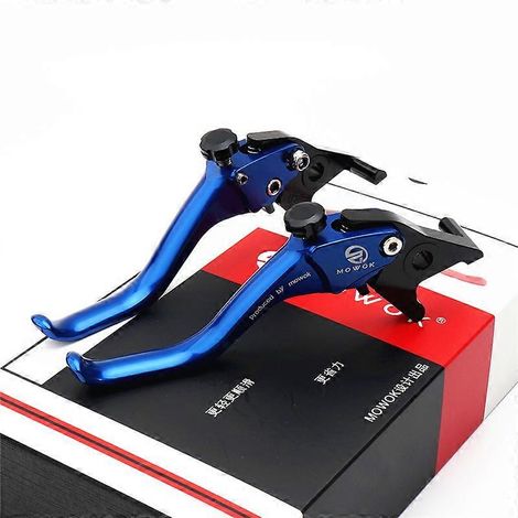 Convient aux poignées de frein courtes à deux ou trois doigts (bleues) en alliage d'aluminium modifiées pour motos Polar Core AE6, AE8+ et AE2. (1/5)