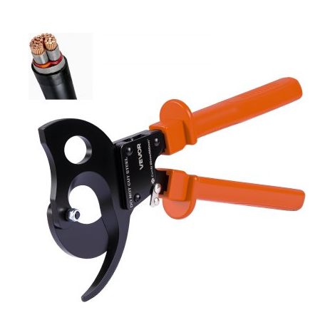 Cortador de Cables de Trinquete 325 mm, Cortador de Alambres y Cables de Cobre-Aluminio 500 mm², Cortacables con Hojas de Acero con Mangos Recubiertos de PVC y Botón de Liberación Rápida (1/5)