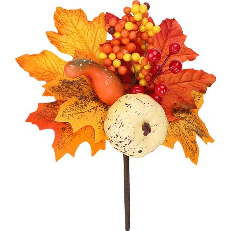 Bouquet de feuilles d'érable artificielles, tige florale automnale réaliste, idéal pour les mariages (1/4)