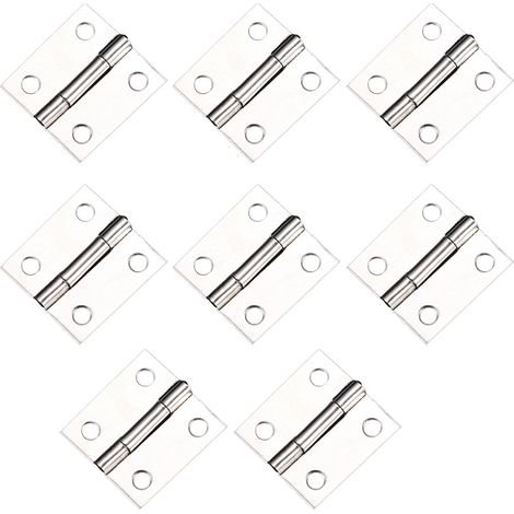 Hinge - Metal Butt Hinge - For Cabinet Door And Closet - Foldable - Silver - 8 Pieces (1/5)