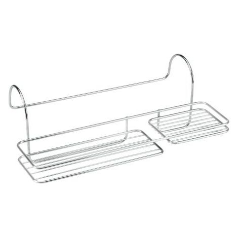 Metaltex Serie Reflex Chrome - Porta Sapone e Spugna per Vasca da Bagno - (404005)
