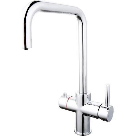 3 in 1 Instant Boiling Hot Water Kitchen Tap Only Angular Cool Touch + Fittings
