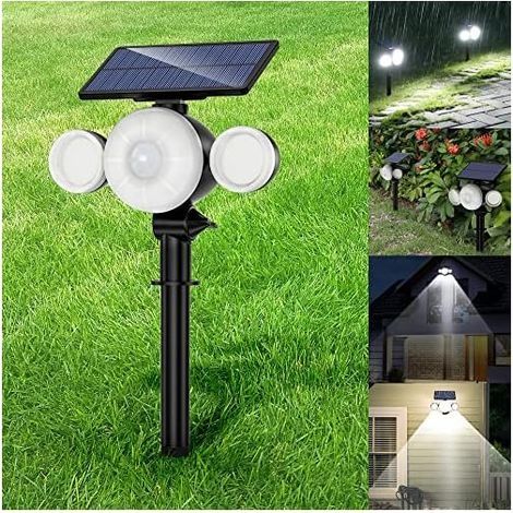 Lampe Solaire Extérieur Jardin Ultra Puissante 88LED avec Détecteur de Mouvement Etanche IP65, Eclairage Spot Solaire Exterieur Sans Fil 360° Reglable Lumière Solaire Sécurité pour Chemin (No (1/5)