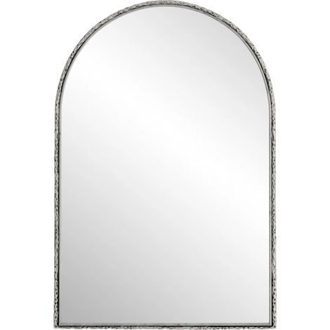 Miroir mural arche en métal argenté pour salle de bain, coiffeuse et décoration intérieure (1/5)