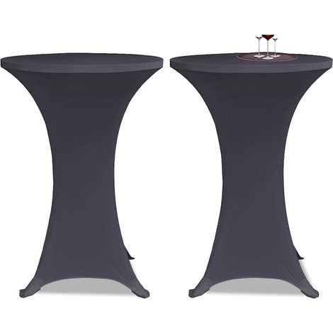 vidaXL Funda elástica para mesa 2 unidades 70 cm gris antracita (1/5)