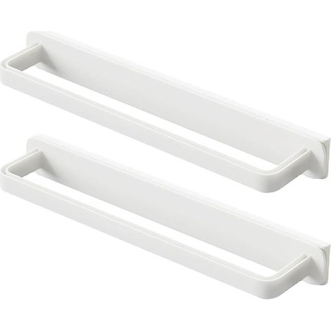 Set of 2 white adhesive wall-mounted towel racks, modern wall storage, bathroom and kitchen (1/2)
