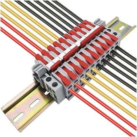 CTRICALVER Terminal Block Kit Terminal Block (Red) Connection Strip (2/3/4/5 Pin) Modules (1/5)