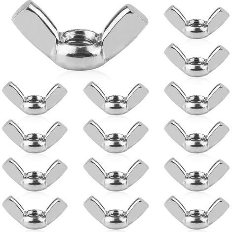 40 Pièces Ecrou Papillon M8 Ecrous à Ailette Filetage en Acier Inoxydable Écrous à Oreilles pour la Fixation Accessoire Bricolage Couleur Argent (1/5)