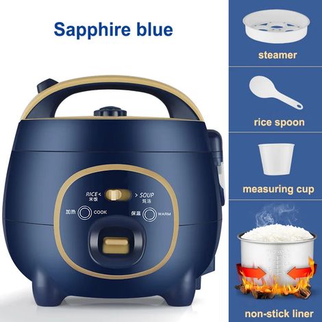 Cuiseur à riz miniature 1,8 L, mijoteuse multifonction, cuiseur vapeur électrique avec cuve intérieure antiadhésive pour la maison (1/5)