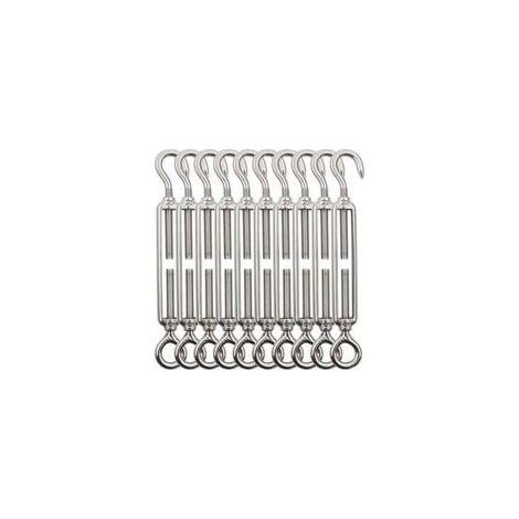 BARKBUSTERS Lot de 10 tendeurs de câbles en acier inoxydable M5, à crochet et œillet, pour suspension extérieure, garde-corps et plantes grimpantes (1/5)