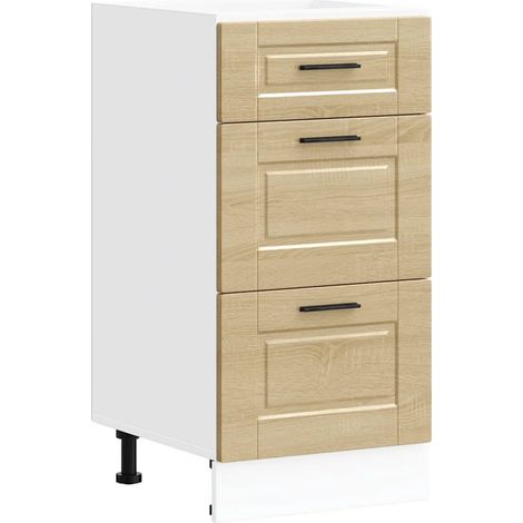 Armoire de cuisine Porto avec pieds réglables 40 x 46 x 81,5 cm style moderne rangement facile en bois d'ingénierie chêne sonoma (1/5)