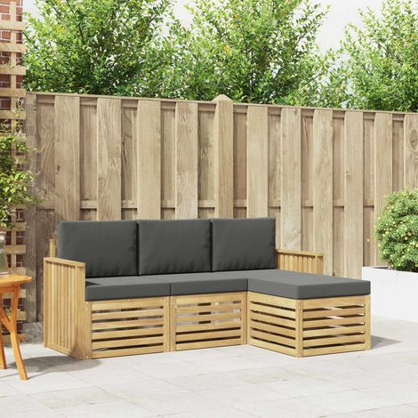 vidaXL Outdoor-Sofagarnitur 4 pcs Weiß und Anthrazit (1/5)