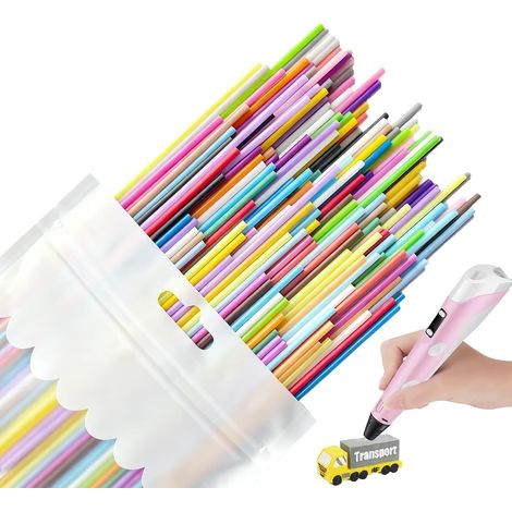 Recharge pour Stylo 3D Compatible avec Start et Start+ - Pack de 22 couleurs vives en filament PCL, 5 pièces par couleur, total de 110 pièces, parfaits pour les créations 3D (1/5)