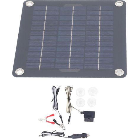 Kit de Chargeur de Batterie Solaire 12 V 18 V 20 W, Mainteneur de Batterie Monocristallin pour Camping-car, Voiture, Bateau, Motos, Bateaux, Panneau Solaire étanche Portable 12 V (1/5)