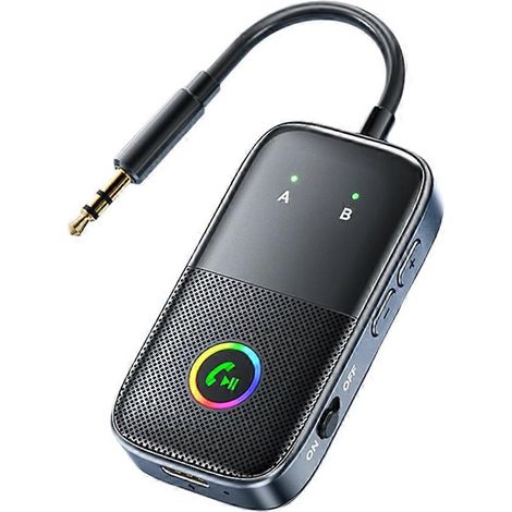 Émetteur-récepteur Bluetooth 5.4, récepteur audio AUX 3,5 mm, adaptateur audio sans fil RGB pour haut-parleur, PC, TV et voiture (1/5)