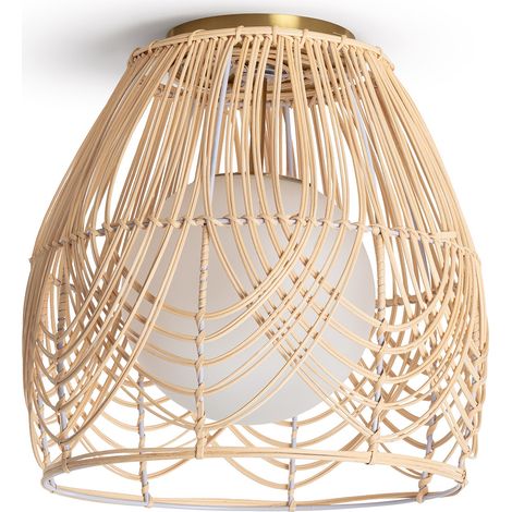 LED-Deckenleuchte Rattan und Glas Bagrat  Natürlich (1/5)