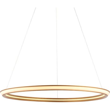 Merano Syracuse Plafonnier Suspendu Simple, Peinture Or Satiné, Blanc