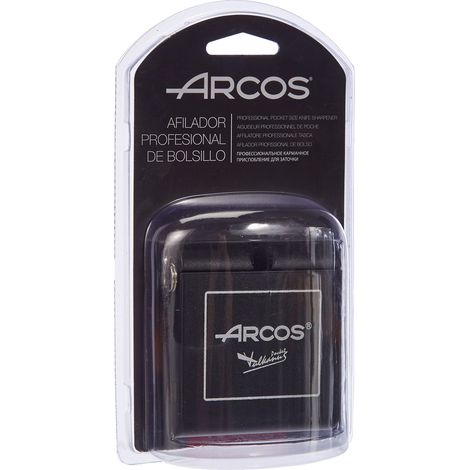 ARCOS Affilatore Professionale da Tasca per Affilare e Lucidare Coltelli – Realizzato in Plastica e Metallo, Colore Nero (1/2)