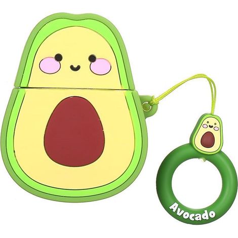 Portable Cute Cartoon 3D Fruit Series Avocado Clamshell-Type Earphone Sleeve For 1/2 Generation Rech-2-