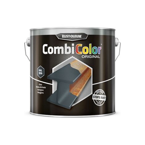 Rust-Oleum – Peinture fer antirouille brillante 2,5L – Application sur métal nu et rouillé – Rendement 10,3 m²/L – Résistante aux coulures
