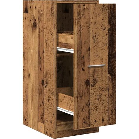 Armario boticario vintage de 30 x 41 x 77,5 cm con amplio espacio de almacenamiento decorativo en madera de ingeniería acabado envejecido 020050608 (1/5)