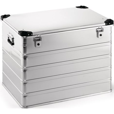 Cassetta in alluminio L782xP585xH620mm 240l con chiusura a scatto e angoli impilabili
