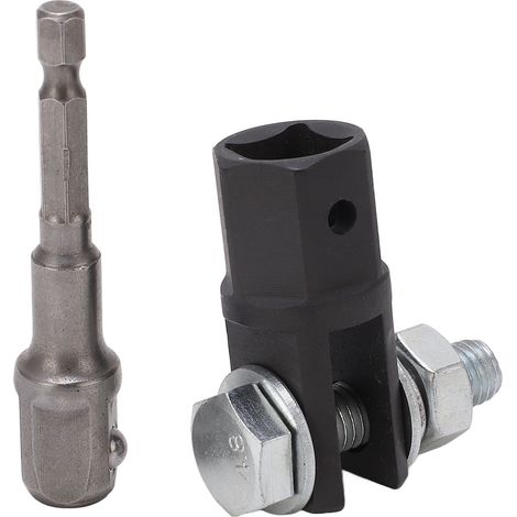 Adaptateur de douille de perceuse à percussion en métal pour cric à ciseaux 1/2 po, compatible avec les crics à œillet simple en forme de U. (1/5)