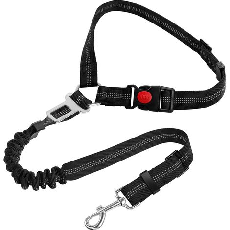 Ceinture Chien Voiture,Réglable en Ceinture Chien Absorbe Les Chocs élastique, 2 en 1 Laisse Chien Ceinture de Sécurité pour Animaux,empêche la conduite perturbée, assure la sécurité de la voiture (1/5)
