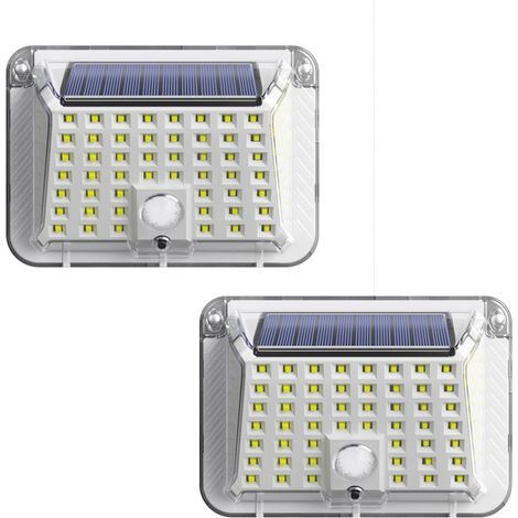 Lumière solaire led extérieure 90 LED, spot led d'extérieur solaire, 3 modes avec capteur de mouvement, lampe murale étanche IP65 pour jardin, patio et garage (2) (1/5)
