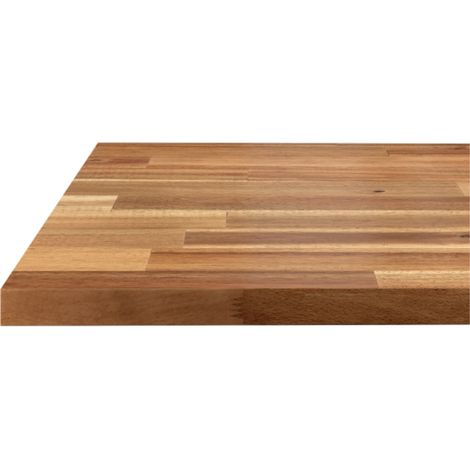Plan de travail en acacia massif huilé lamellé collé L.250 x P.65 cm – Épaisseur 26 mm – Pour cuisines et bureaux – Bois de qualité supérieure