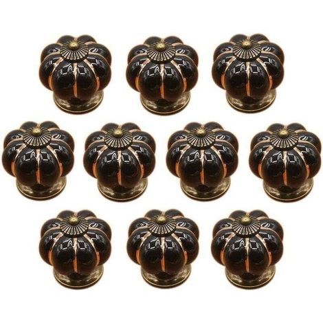 10 pomelli in ceramica per cassetti, pomelli per mobili da cucina e armadietti (neri) (1/5)