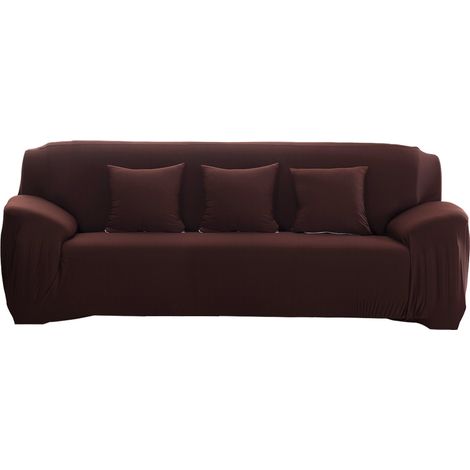 Housse de Canapé Extensible Imperméable pour Canapé 4 Places, Protection Anti-taches en Polyester Spandex, Couleur Marron (1/5)