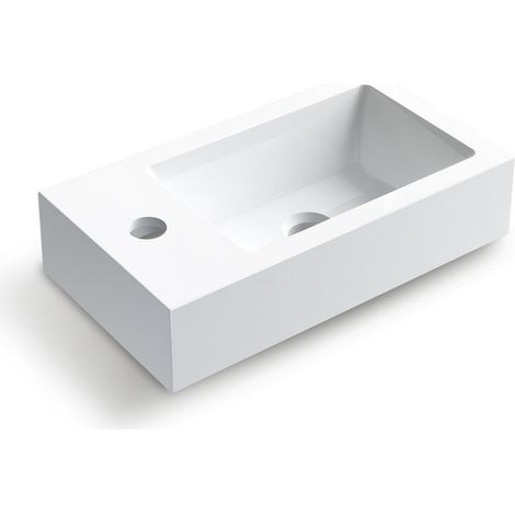 Balneo Vasque à poser 40x22cm, en fonte minérale, Blanc, VEGA (1/5)