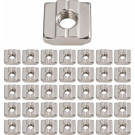 40PCS Série 30 M8 Écrou à Glissière en T pour Profil Aluminium, M8 Ecrou à Glissière Carrés en T, T-Fente de Tête de Marteau, Rustproof T Nut pour 3030 3060 6060 Profil D'Extrusion en Aluminium (1/5)