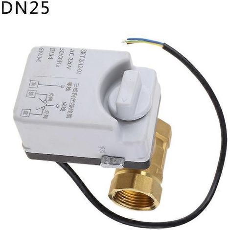 Vanne à bille motorisée Actuato en laiton, 2 voies, 3 fils, DN15, DN20, DN25, 220 V CA, avec interrupteur manuel Q81C (1/5)