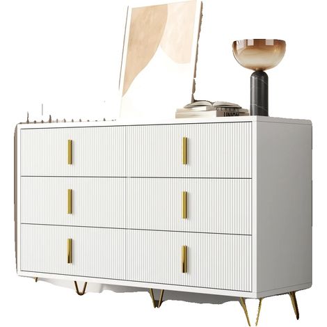 Buffet, Design Moderne, Rangement Ample, blanc (1/2)