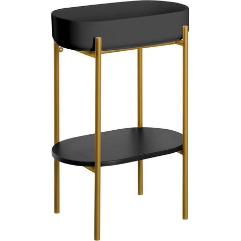 Sapho Puno - Meuble avec lavabo 55x86x36 cm, doré mat/noir SKA570-5-01 (1/2)