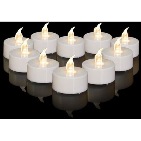 Set of 24 Battery Operated Tealight Candles - Realistic and Bright LED Tealight Candles - Flameless, Warm White (1/5)