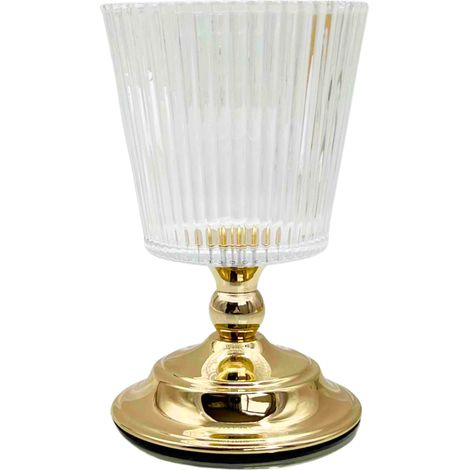 Vimin Box Alzata con Portavaso Vetro D 13 Cm H 20 Cm Oro