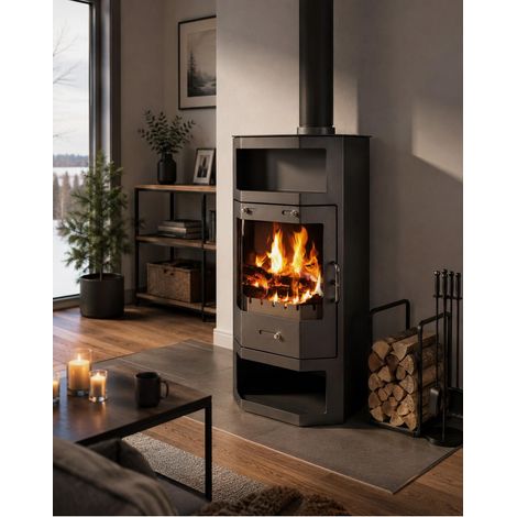 Stufa a legna Victoria Opus da 9,04 kW colore nero (1/5)