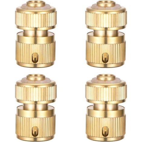 Raccords de tuyau en laiton - 4, adaptateur rapide 1/2" pour l'irrigation - Matériel de jardin - Laiton (1/5)