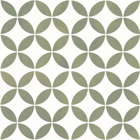 Carrelage effet Carreau ciment Axerio Vert 22,3x22,3x0,9 cm Savero - Sol et mur intérieur (vendu par carton de 0,65 m²) - RO'MA CARRELAGE